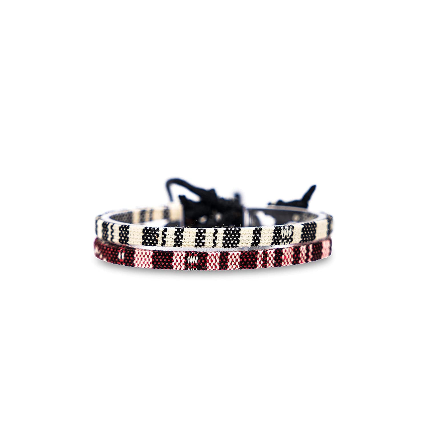 Surfer Beach Bracelet Set Men & Women - Braided Boho Summer Bracelets - Handmade Festival Jewelry - 100% Waterproof & Adjustable - Friendship Gift - Ethnic Hippie Style (Black & Ruby Red) Apparel & Accessories > Jewelry > Bracelets Made by Nami White & Ruby Red  