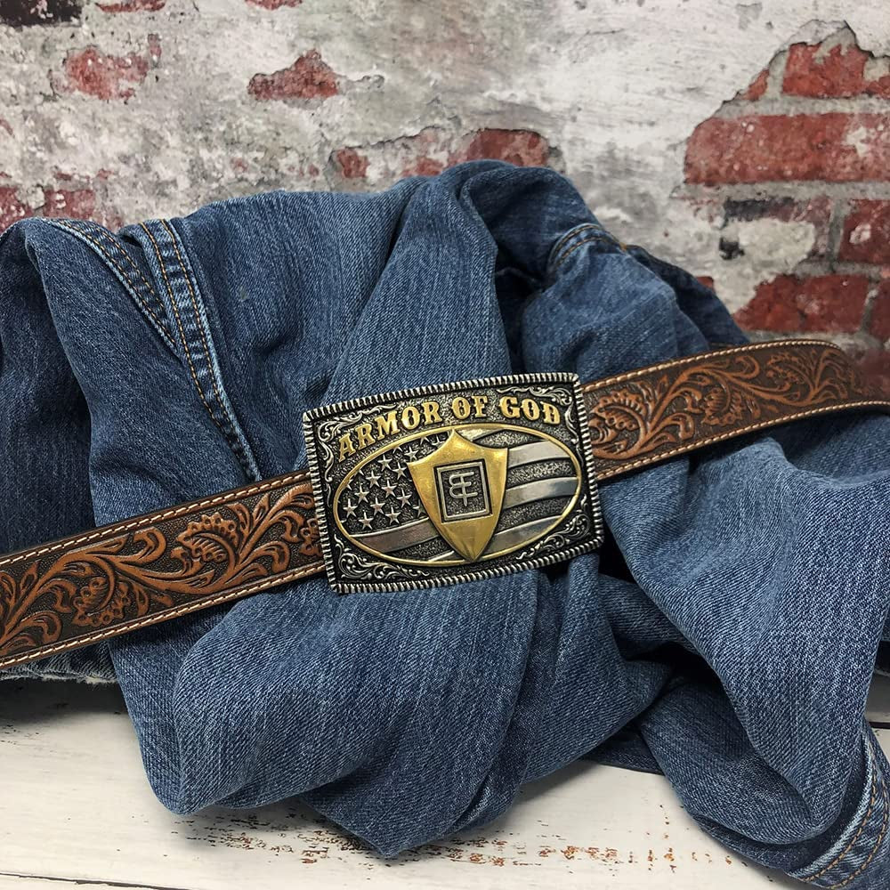 Montana Silversmiths Christian Faith Series Attitude Western Belt Buckle (Armor of God Gold) Apparel & Accessories > Clothing Accessories > Belt Buckles Montana Silversmiths   