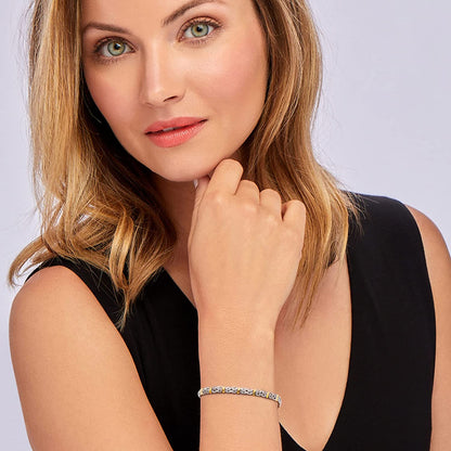 Ross-Simons Sterling Silver and 14Kt Yellow Gold Byzantine Station Bracelet Apparel & Accessories > Jewelry > Bracelets Ross-Simons   
