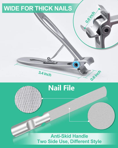 Toenail Clippers for Thick Nails, Large Nail Clippers for Thick & Ingrown Toenails Podiatrist Toenail Clippers Kits Stainless Steel Super Sharp Curved Blade Grooming Nail Tool for Man & Women Health & Beauty > Personal Care > Cosmetics > Cosmetic Tools > Nail Tools Softale   