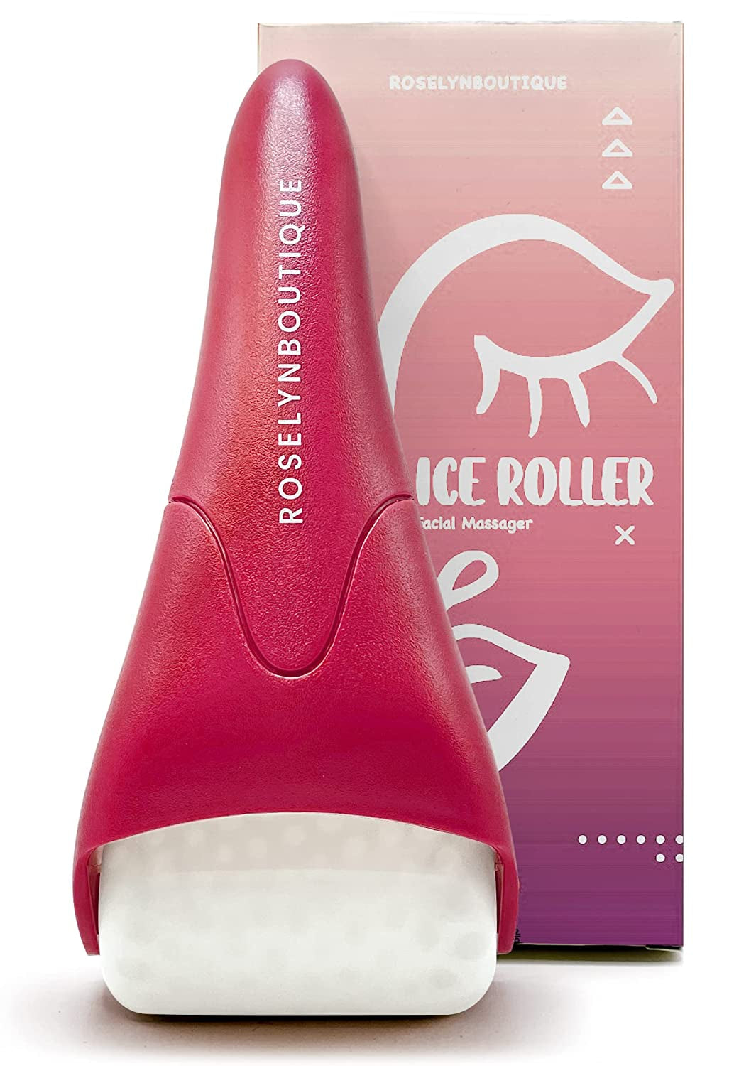 Ice Roller for Face Massage Stick Facial Skin Care Tools Face Roller Massager - Reduce Wrinkles Puffiness Migraine Pain Relief (Pink) Health & Beauty > Personal Care > Cosmetics > Cosmetic Tools > Skin Care Tools ROSELYNBOUTIQUE Maroon Red  