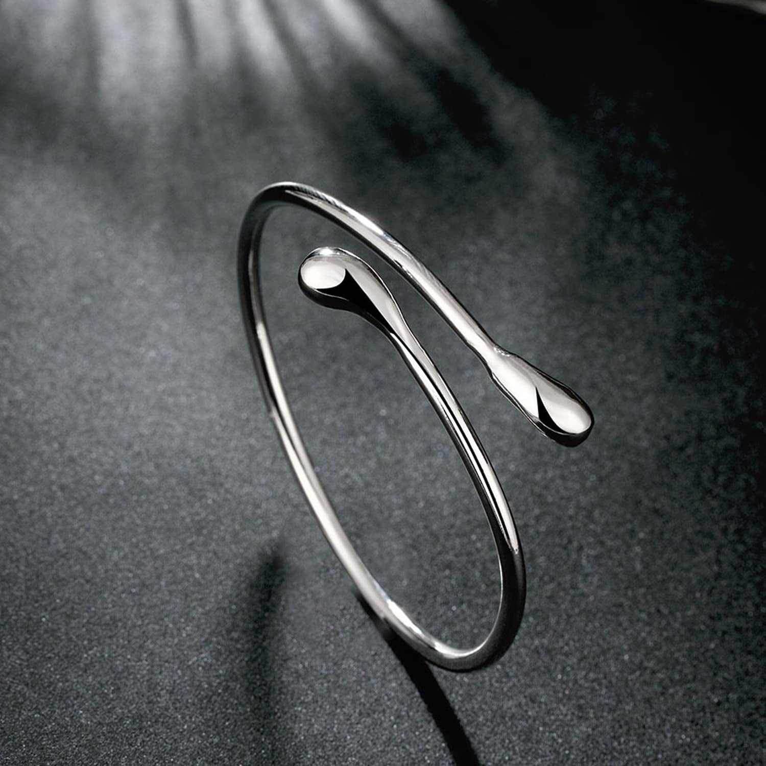Handmade Bracelet for Women 925 Sterling Silver Open Bangle Bracelet with Gift Box (Open Bracelet) Apparel & Accessories > Jewelry > Bracelets Lvla Gan   