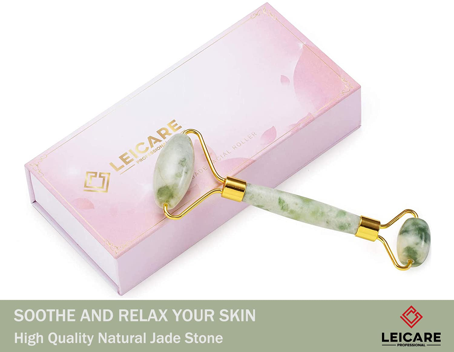 Jade Roller for Face - Jade Facial Roller, Face Roller Skin Care Tool - under Eye Roller, Face Massager for Women to Remove Wrinkles Puffiness Health & Beauty > Personal Care > Cosmetics > Cosmetic Tools > Skin Care Tools LeiCare   