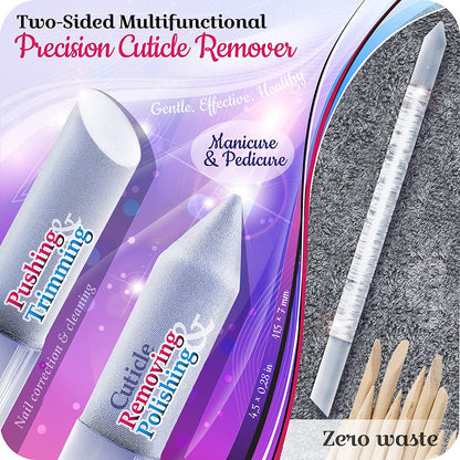 Genuine Czech Glass Nail File Set - Multi-Functional Shiner Buffer, Callus Remover Foot Rasp, Precision Filing Cuticle Pusher, Etched Surface, Manicure & Pedicure, Professional Care, Quality by GLADZY Health & Beauty > Personal Care > Foot Care Gladzy   