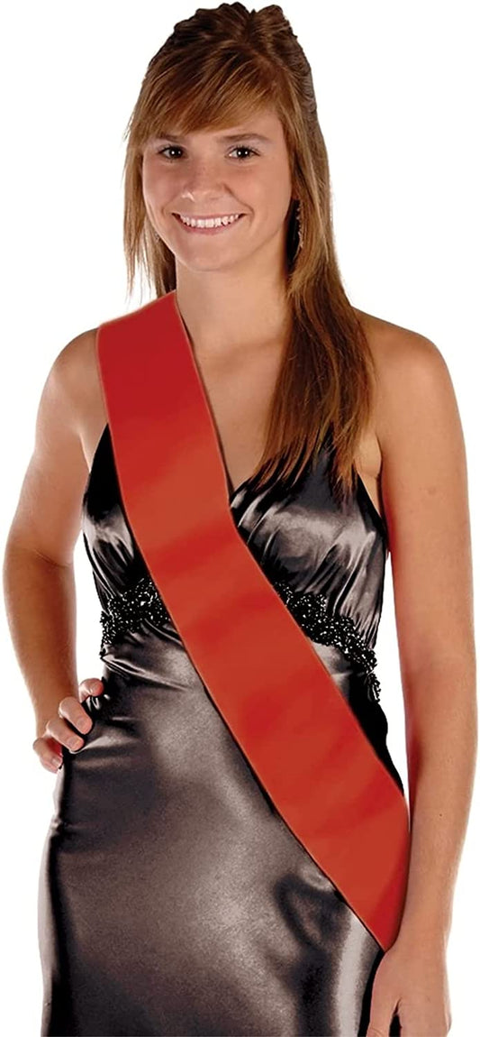 Beistle Red Fabric Blank Satin Ribbon Sash DIY Wedding Prom Halloween Costume Accessory, 33" X 4" Apparel & Accessories > Clothing Accessories > Sashes Beistle 1 piece  