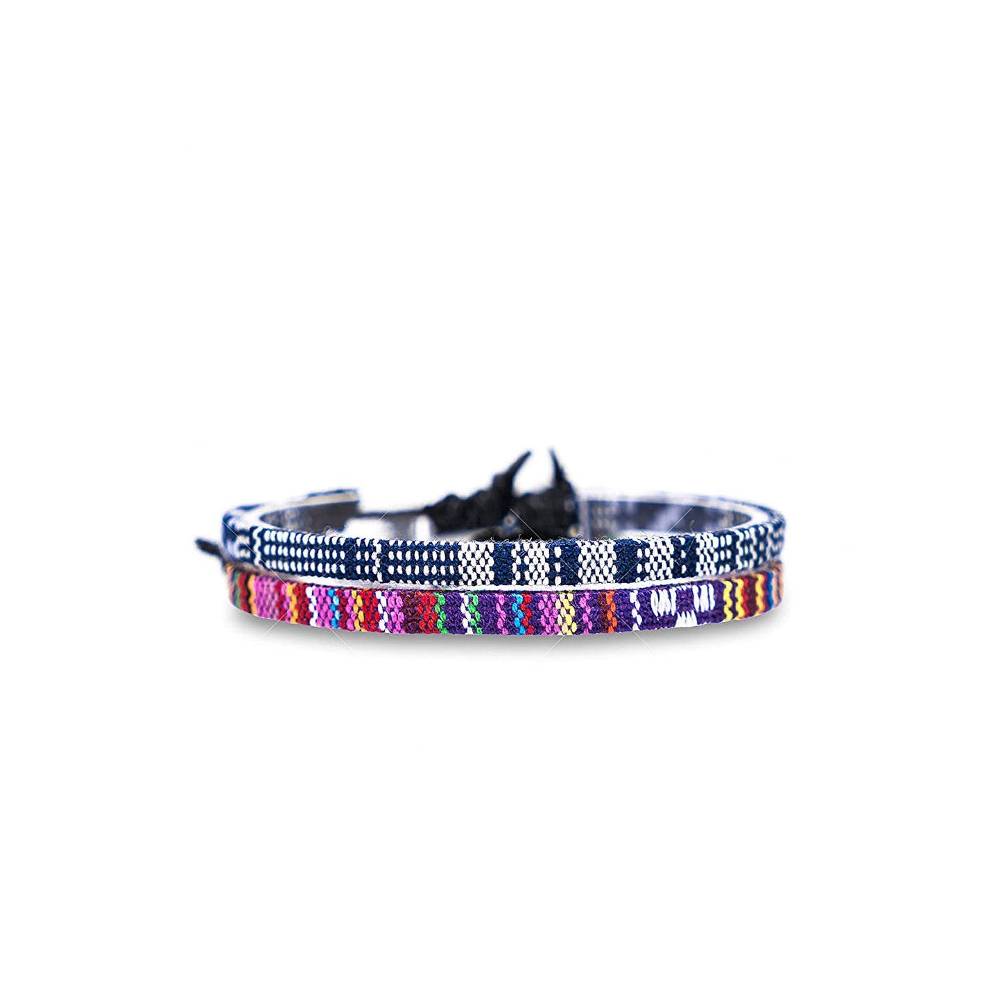 Surfer Beach Bracelet Set Men & Women - Braided Boho Summer Bracelets - Handmade Festival Jewelry - 100% Waterproof & Adjustable - Friendship Gift - Ethnic Hippie Style (Black & Ruby Red) Apparel & Accessories > Jewelry > Bracelets Made by Nami Deep Multi & Blue-White)  