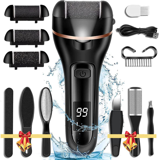 Callus Remover for Feet Rechargeable, 13-In-1 Professional Pedicure Tools Foot Care Kit, Foot Scrubber Electric Feet File Pedi for Hard Cracked Dry Dead Skin, 3 Rollers, 2 Speed, Battery Display, Gift Health & Beauty > Personal Care > Foot Care Nice-live   