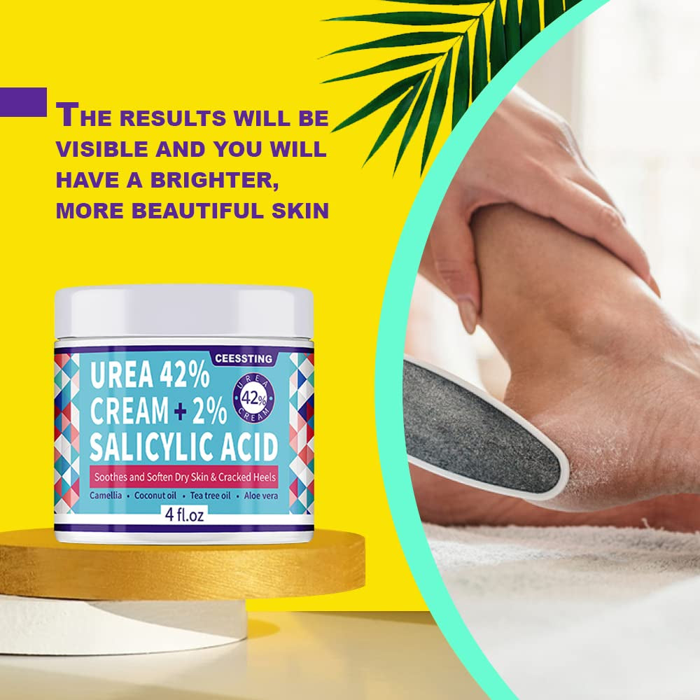 Urea Cream 42% for Feet, 4 Oz-A Complete Callus-Care, Designed to a Complete Foot Cream & Specially Designed for Dry & Cracked Feet, Hands, Heels, Elbows, Nails, Knees, Strengthens and Softens Skin Health & Beauty > Personal Care > Foot Care ENVISHA   