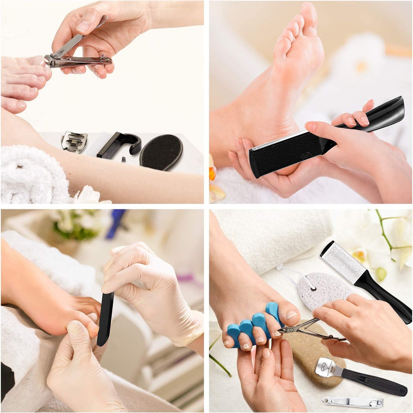 Whaline Pedicure Tools Kit, Dead Skin Tool Set 18 in 1, Stainless Steel Foot Callus Remover, Foot File Rasp, Nail Toenail Clipper, Pumice Stone, Foot Peel, Foot Care Kit for Women Men Salon or Home Health & Beauty > Personal Care > Foot Care Whaline   