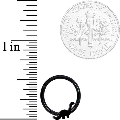 Body Candy 16G Black PVD Steel Hinged Segment Ring Seamless Cartilage Nipple Ring Dinosaur Nose Hoop 10Mm Apparel & Accessories > Jewelry > Rings Body Candy   