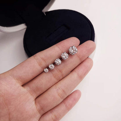 Women'S 14K Gold Plated CZ Stud Earrings Simulated Diamond round Cubic Zirconia Ear Stud Set（5 Pairs) Apparel & Accessories > Jewelry > Earrings Kainier   