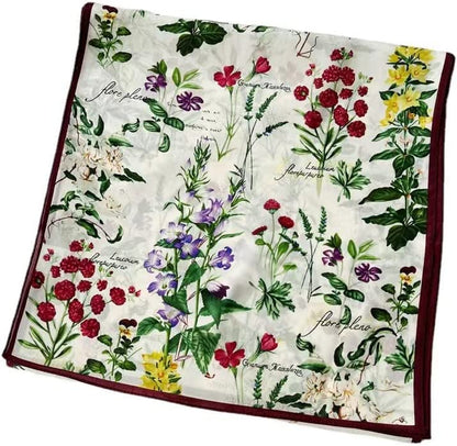 Women'S Mulberry Silk Scarf Floral Print Satin Long Scarf Wrap Shawl Apparel & Accessories > Clothing Accessories > Scarves & Shawls Smi&Love Fzlr15  