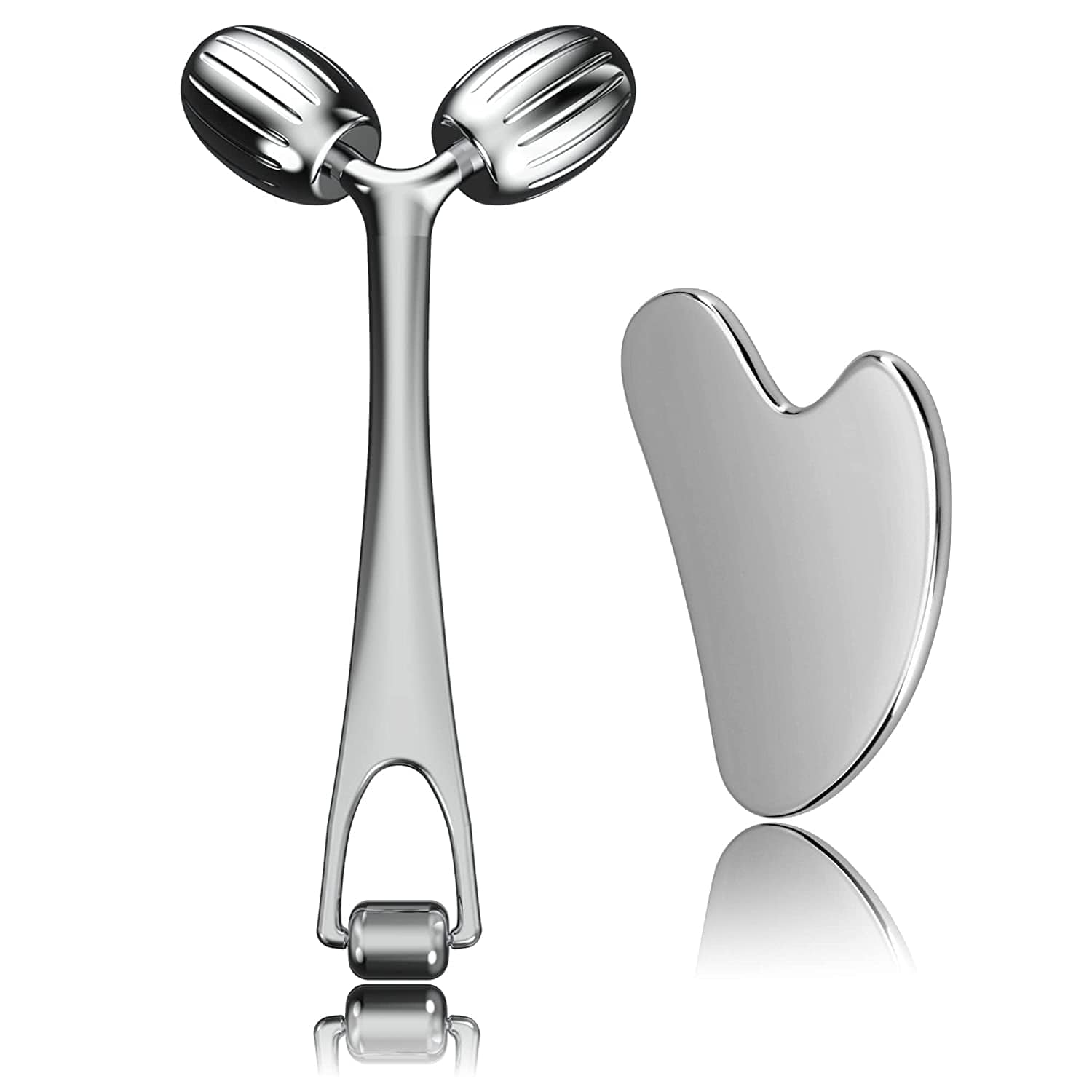 Face Massager, Metal Face Roller Gua Sha Massage Tool for Face Neck Eye Body Skin Care, Facial Roller for Women Health & Beauty > Personal Care > Cosmetics > Cosmetic Tools > Skin Care Tools Yeamon   