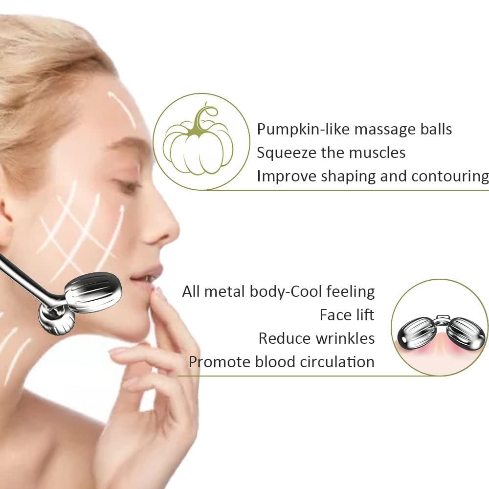 Face Massager, Metal Face Roller Gua Sha Massage Tool for Face Neck Eye Body Skin Care, Facial Roller for Women Health & Beauty > Personal Care > Cosmetics > Cosmetic Tools > Skin Care Tools Yeamon   