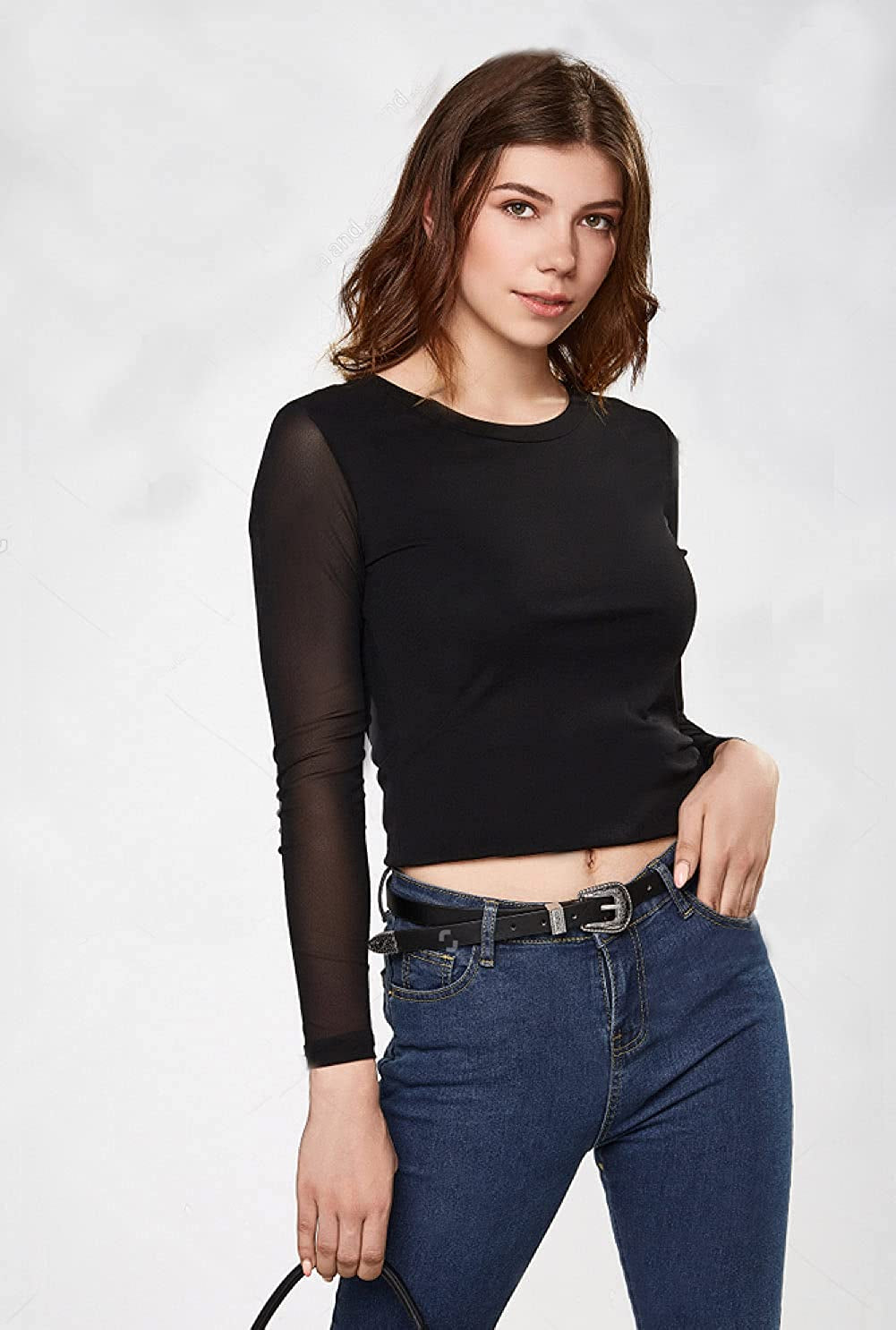 Western-Leather-Belts-Women Vintage Waist-Belts with Hollow Out Flower Buckle Apparel & Accessories > Clothing Accessories > Belts INOGIH   