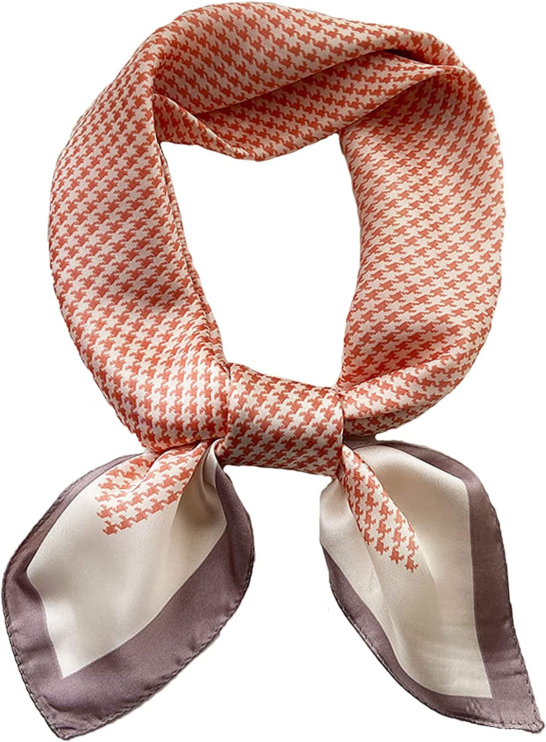 Fashion Hair Scarf for Women Lightweight Silk Feeling Head Scarves Square Bandanas 27.5× 27.5 Inches Apparel & Accessories > Clothing Accessories > Bandanas & Headties Roizsx J-pink Plaid  