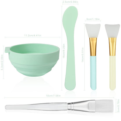 Face Mask Mixing Bowl Set, Plazuria 5 in 1 DIY Facemask Mixing Tool Kit with Facial Mask Bowl Stick Spatula Silicone Face Mask Brush & Premium Soft Face Brushes Health & Beauty > Personal Care > Cosmetics > Cosmetic Tools > Skin Care Tools Plazuria   