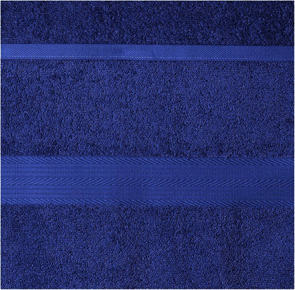 Fade-Resistant Cotton Bath Towel - 4-Pack, Navy Blue