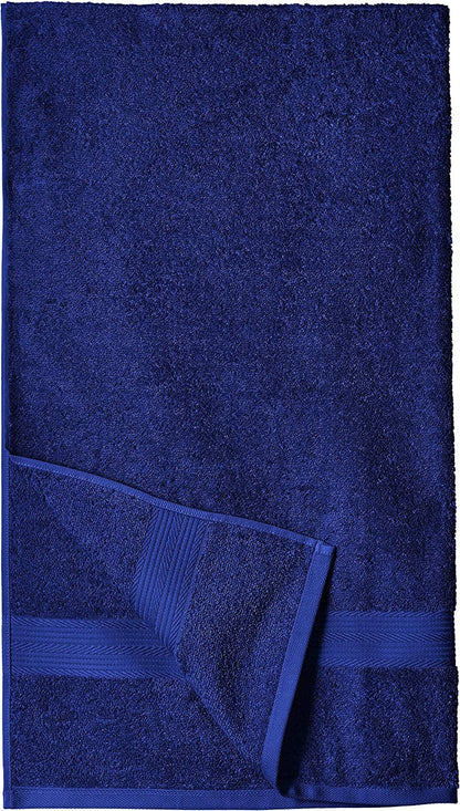 Fade-Resistant Cotton Bath Towel - 4-Pack, Navy Blue