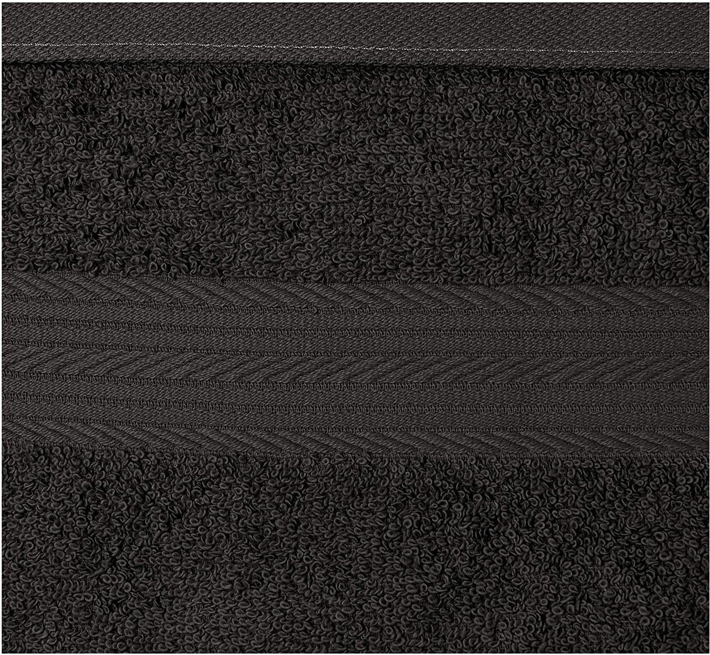 Fade Resistant Cotton Washcloth, Black - Pack of 12