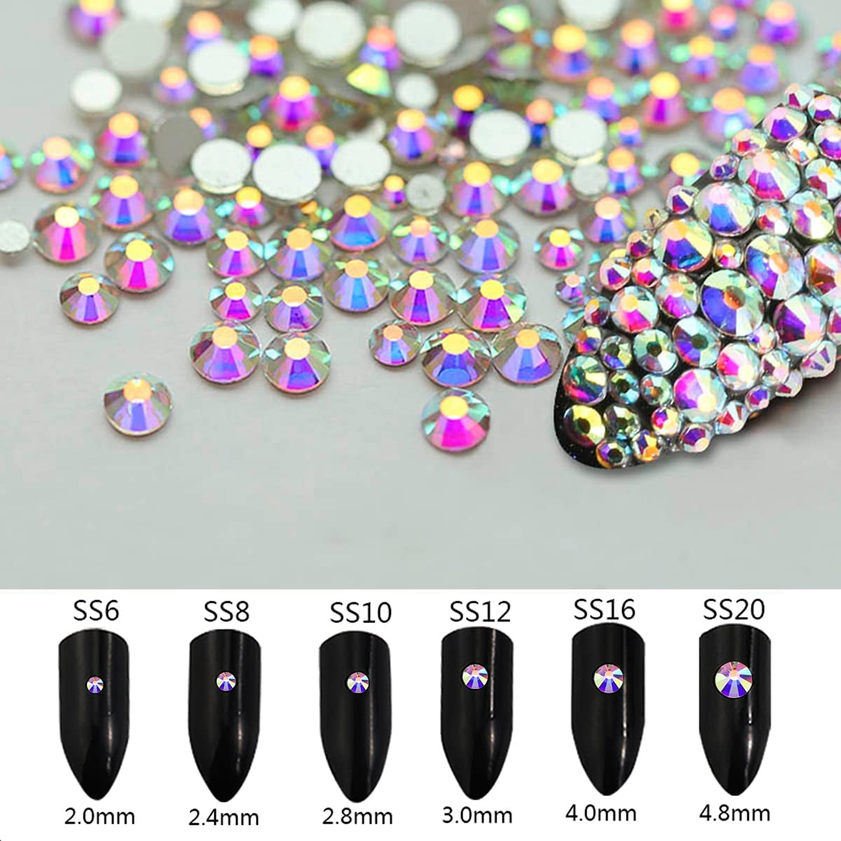 Rhinestones for Nails Kit,3486Pcs round AB Nail Rhinestones 354Pcs 3D Multi Shapes Flatback Nail Crystals Diamonds for Nail Design DIY Nail Salon Manicure Decoration Health & Beauty > Personal Care > Cosmetics > Cosmetic Tools > Nail Tools Ailipu   