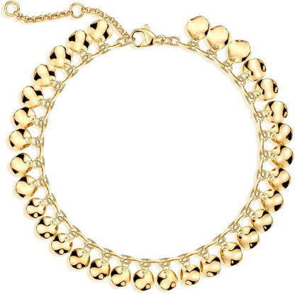 Dremmy Studios Simple Gold Chain Anklet,14K Gold/Silver Plated Dainty Summer Beach Anklets for Women Apparel & Accessories > Jewelry > Anklets DREMMY STUDIOS Tassel Coin  