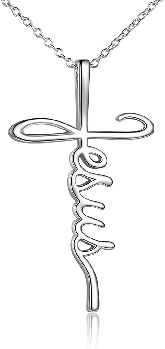 Faith Cross Necklace Jesus Religious Jewelry Gifts for Women Jesus