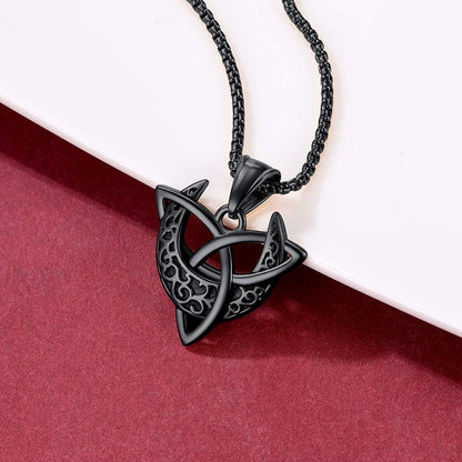Faithheart Triple Moon Goddess Necklace Stainless Steel/18K Gold Plated Wiccan Jewelry for Women with Delicate Packaging Personalized Custom