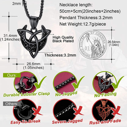 Faithheart Triple Moon Goddess Necklace Stainless Steel/18K Gold Plated Wiccan Jewelry for Women with Delicate Packaging Personalized Custom