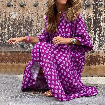 Fall Dresses for Women 2023 Vintage Graphic Elegant Casual Dress Cute Puff Sleeve Party plus Size Midi Dress Loose