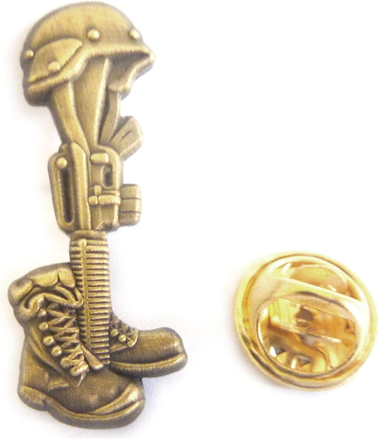 Fallen Soldier Battlefield Cross Hat Jacket Vest Tie Tack Lapel Pin