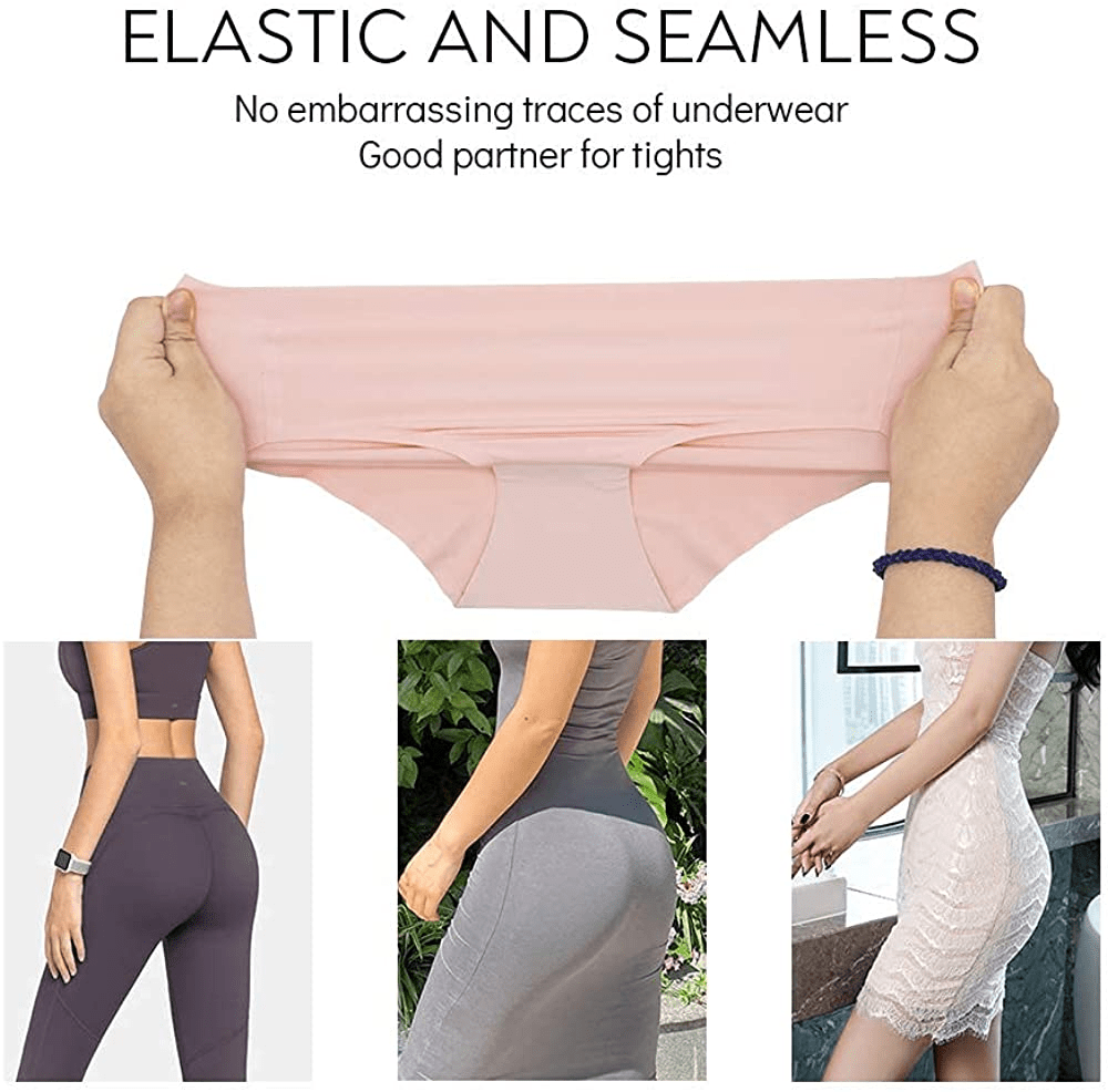 Fallsweet No Show Underwear for Women Seamless High Cut Briefs Mid-Waist Soft No Panty Lines,Pack of 5 Apparel & Accessories > Clothing > Underwear & Socks > Underwear FallSweet   
