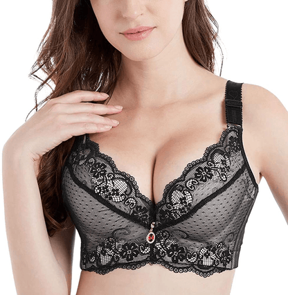 FallSweet Padded Push Up Lace Bras for 34A to 44C Underwire Black / 40D