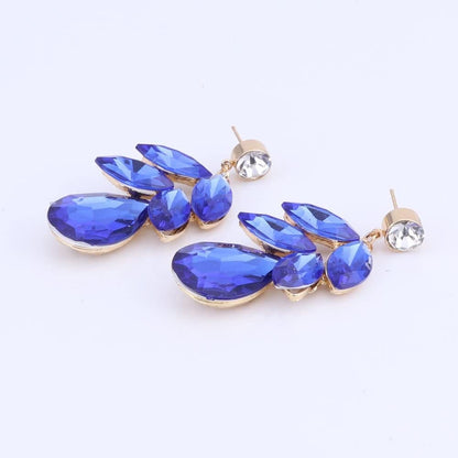 Fashion 18K Gold Plated Crystal Wedding Party Necklace Earring Jewelry Set