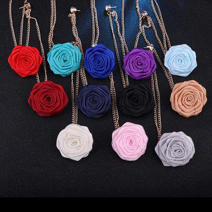 Fashion Bridegroom Wedding Brooches Cloth Art Hand-Made Rose Flower Brooch Lapel Pin Badge Tassel Chain Men'S Suit Accessories