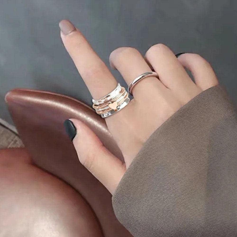 Fashion Classic He Rings, Rotating Anxiety Relief Ring Design Spinners Rings Love Birthday Valentine'S Dayfor Women, Gold Gold / 8