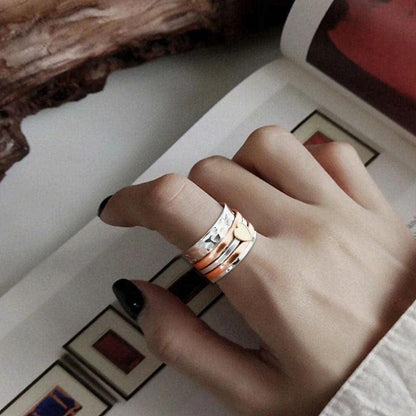 Fashion Classic He Rings, Rotating Anxiety Relief Ring Design Spinners Rings Love Birthday Valentine'S Dayfor Women, Gold Gold / 8