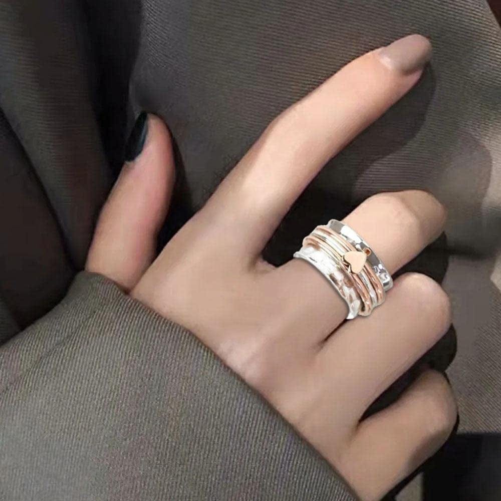 Fashion Classic He Rings, Rotating Anxiety Relief Ring Design Spinners Rings Love Birthday Valentine'S Dayfor Women, Gold Gold / 8