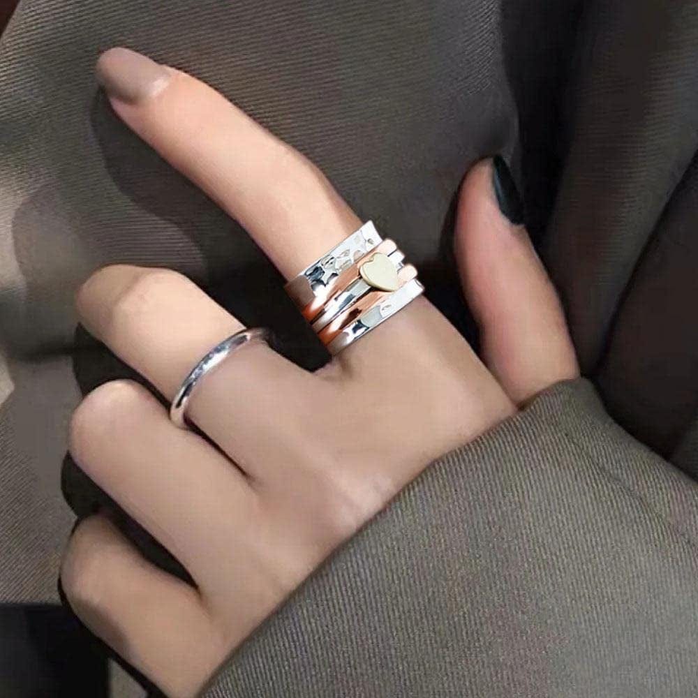 Fashion Classic He Rings, Rotating Anxiety Relief Ring Design Spinners Rings Love Birthday Valentine'S Dayfor Women, Gold Gold / 8
