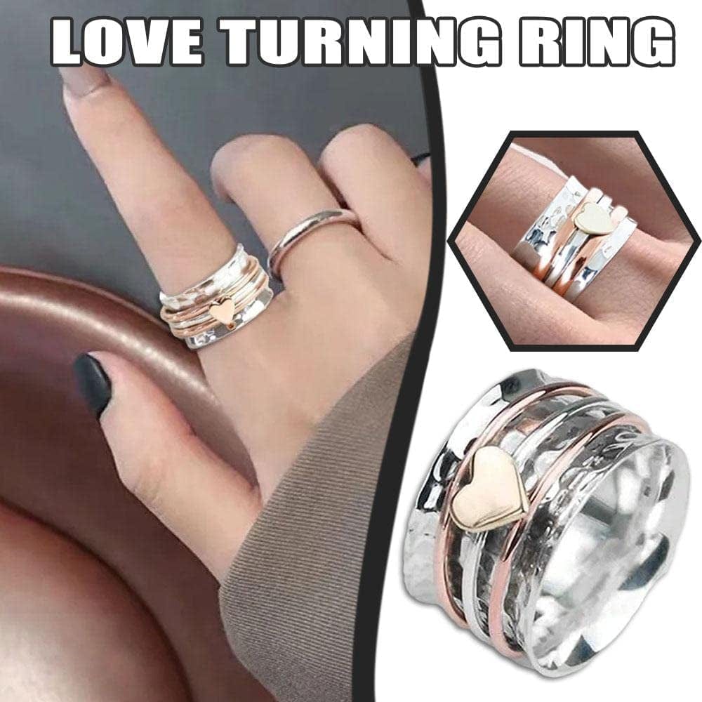 Fashion Classic He Rings, Rotating Anxiety Relief Ring Design Spinners Rings Love Birthday Valentine'S Dayfor Women, Gold Gold / 8