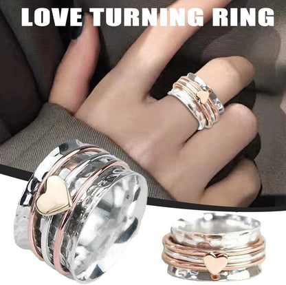 Fashion Classic He Rings, Rotating Anxiety Relief Ring Design Spinners Rings Love Birthday Valentine'S Dayfor Women, Gold Gold / 8