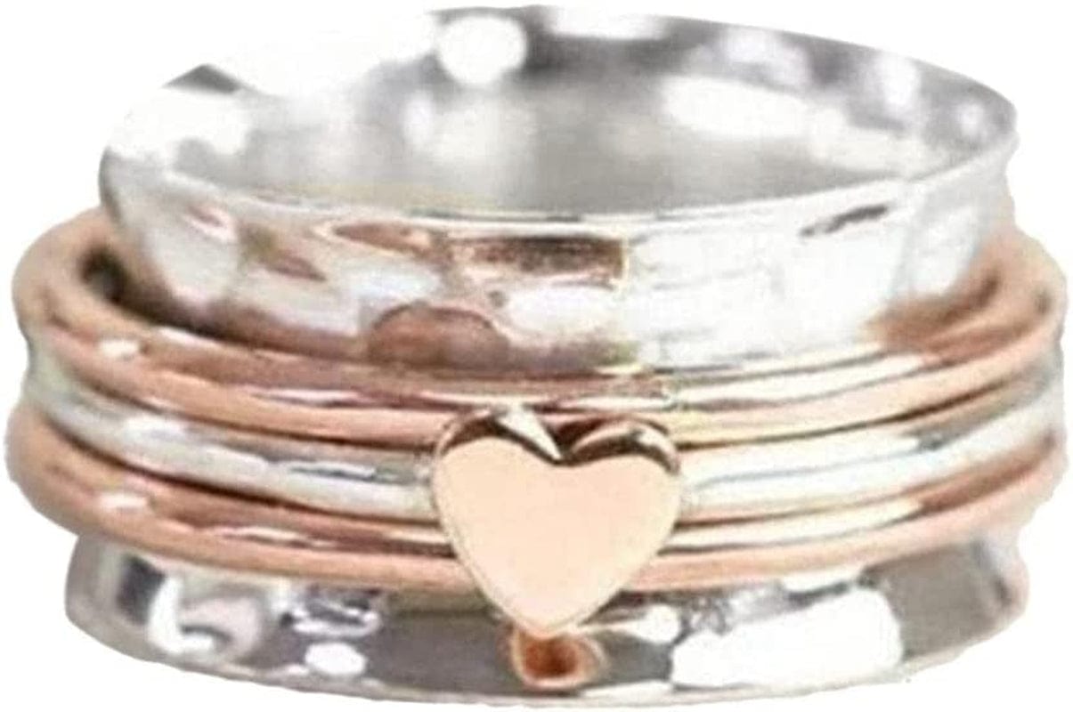 Fashion Classic He Rings, Rotating Anxiety Relief Ring Design Spinners Rings Love Birthday Valentine'S Dayfor Women, Gold Gold / 8