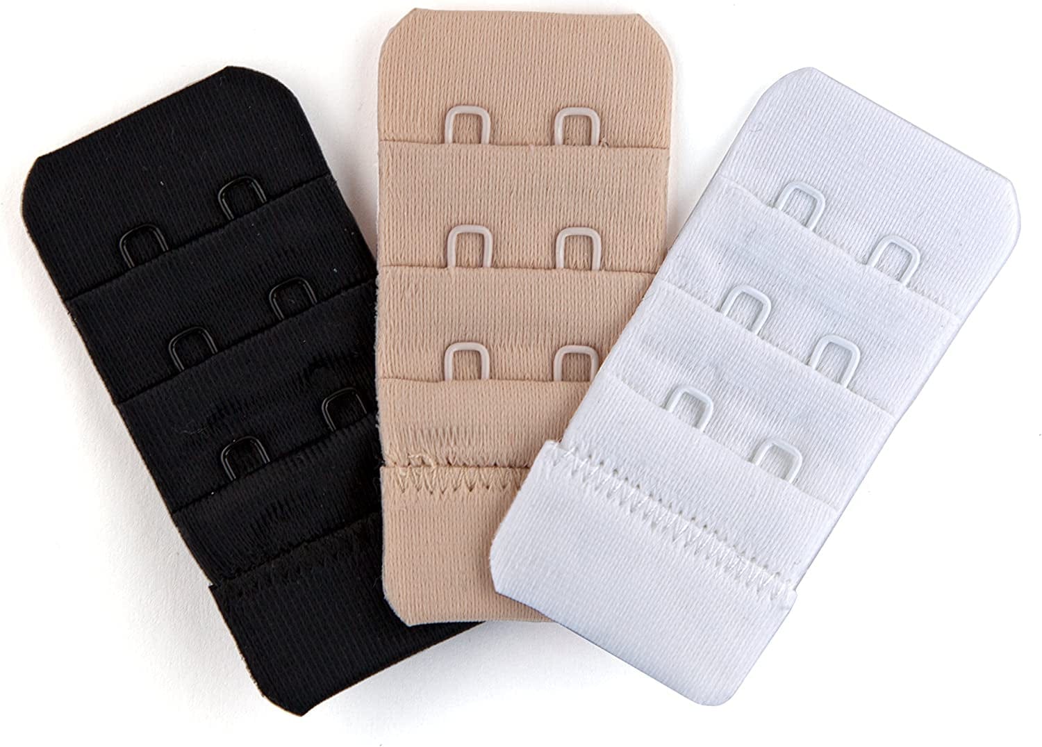 Fashion First Aid Brah! Extender: Bra Band Extension, 3 Pack (White, Beige, Black) - Holiday Weight Gain Multi / One Size