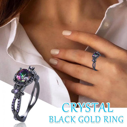 Fashion Ring Purple Diamond Ring Exquisite All-Match Ring, Black Color Zirconium Ring Exquisite Jewerly Womens Mens Gifts Halloween Christmas Birthday