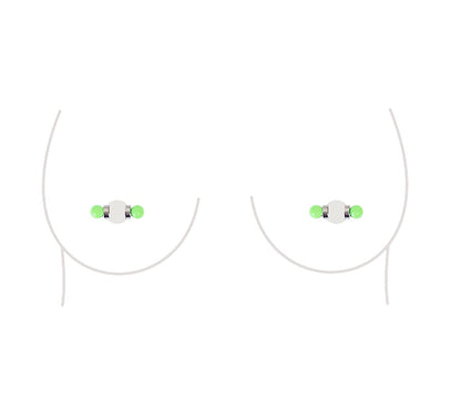 Non-Piercing Nipple Ring Magnetic Barbell Stud Fake Body Jewelry for Women (B - Black (Regular)) Apparel & Accessories > Jewelry > Body Jewelry All Body Art B - Regular (Light Green)  