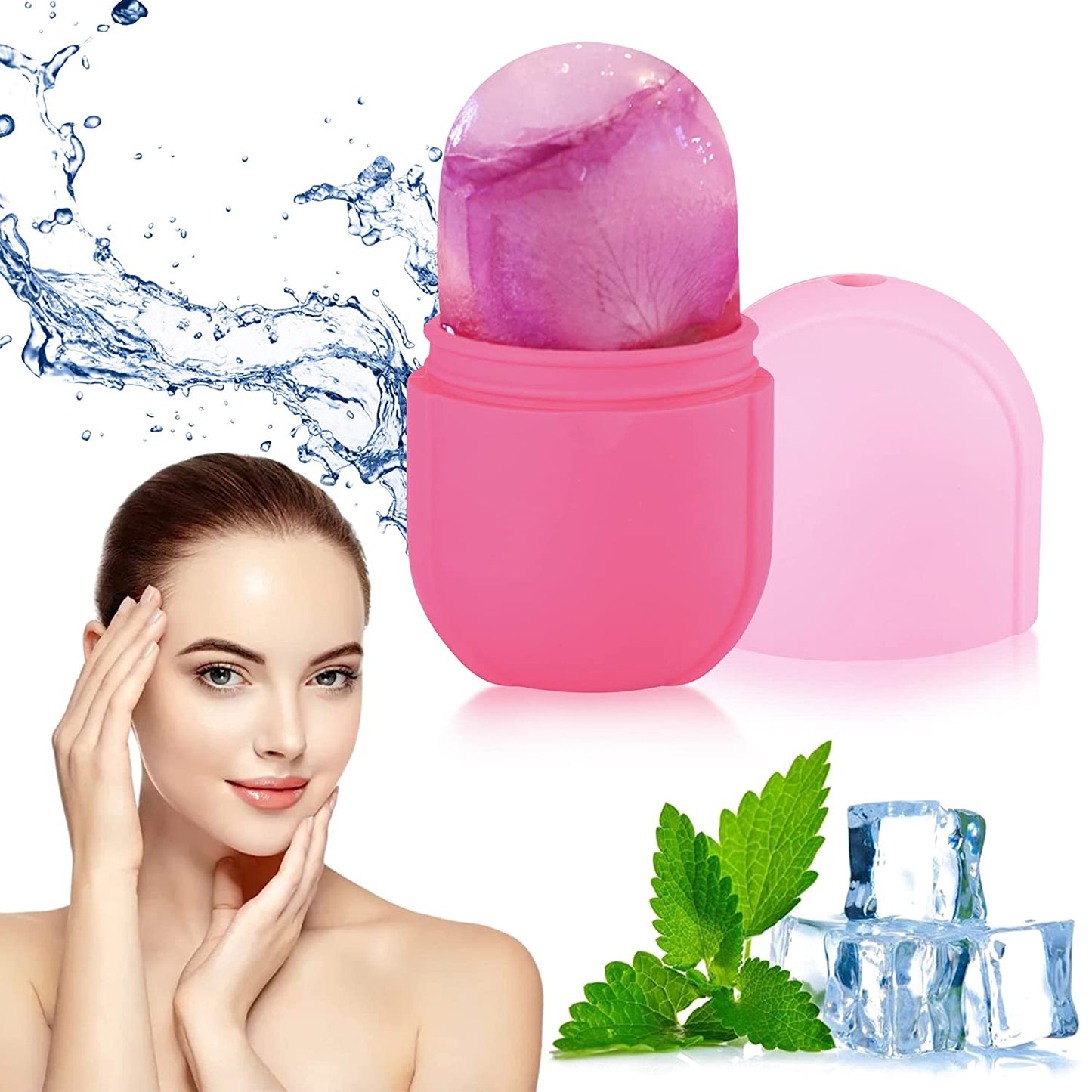 Ice Roller for Face and Eye, Silicone Ice Mold for Face,Facial Ice Roller Skin Care Tool for Eye Puffiness Relief & Remove Fine Lines & Reduce Acne Beauty Gift for Women (Pink) Health & Beauty > Personal Care > Cosmetics > Cosmetic Tools > Skin Care Tools Aethland   