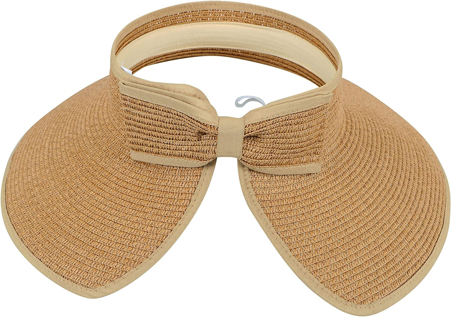 Simplicity Women'S UPF 50+ Wide Brim Roll-Up Straw Sun Hat Sun Visor Apparel & Accessories > Clothing Accessories > Hats Simplicity   