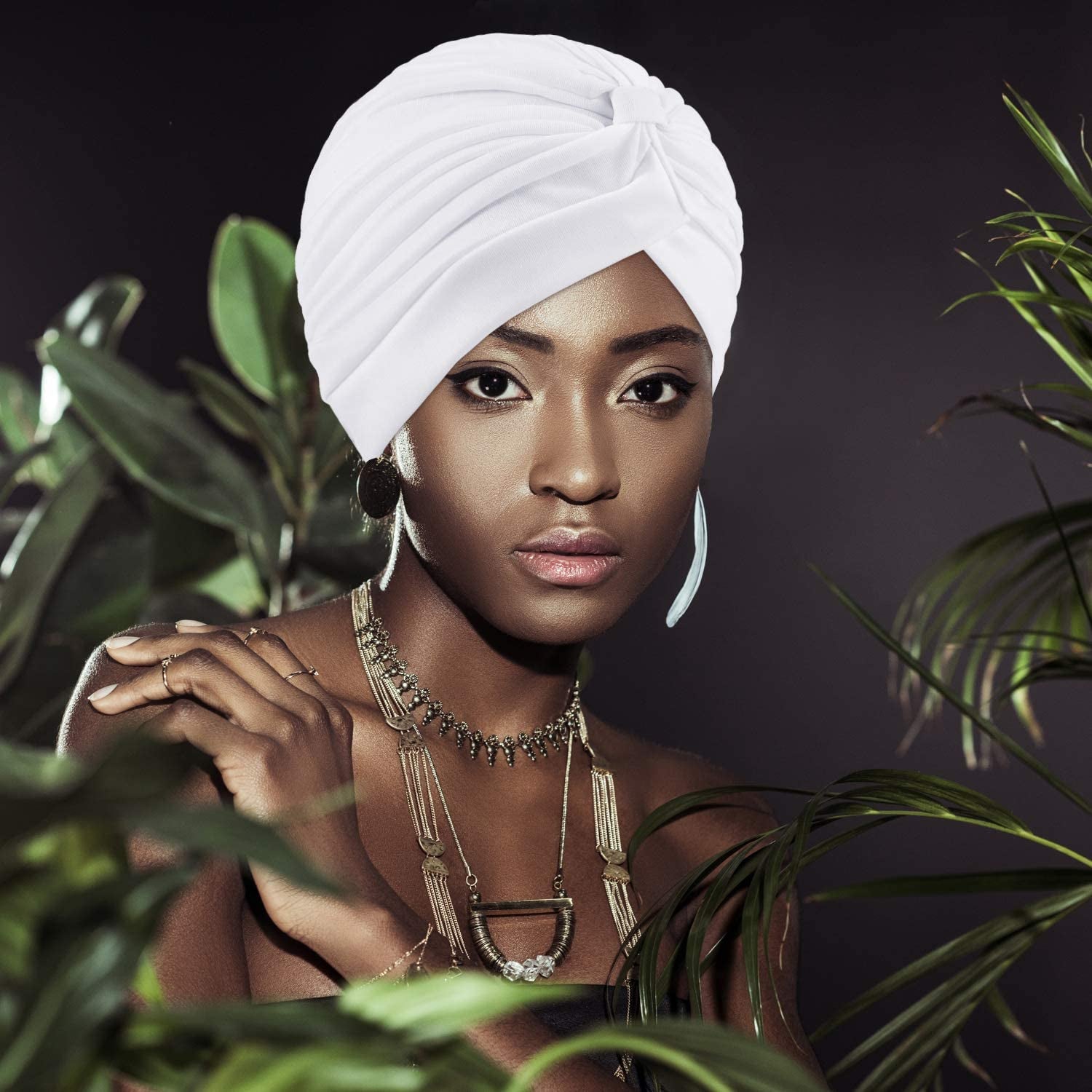 Stretchy Turban Cap Head Cover Chemo Head Wraps Bennie Twisted India'S Hat for Women Girl Apparel & Accessories > Clothing Accessories > Headwear Geyoga   