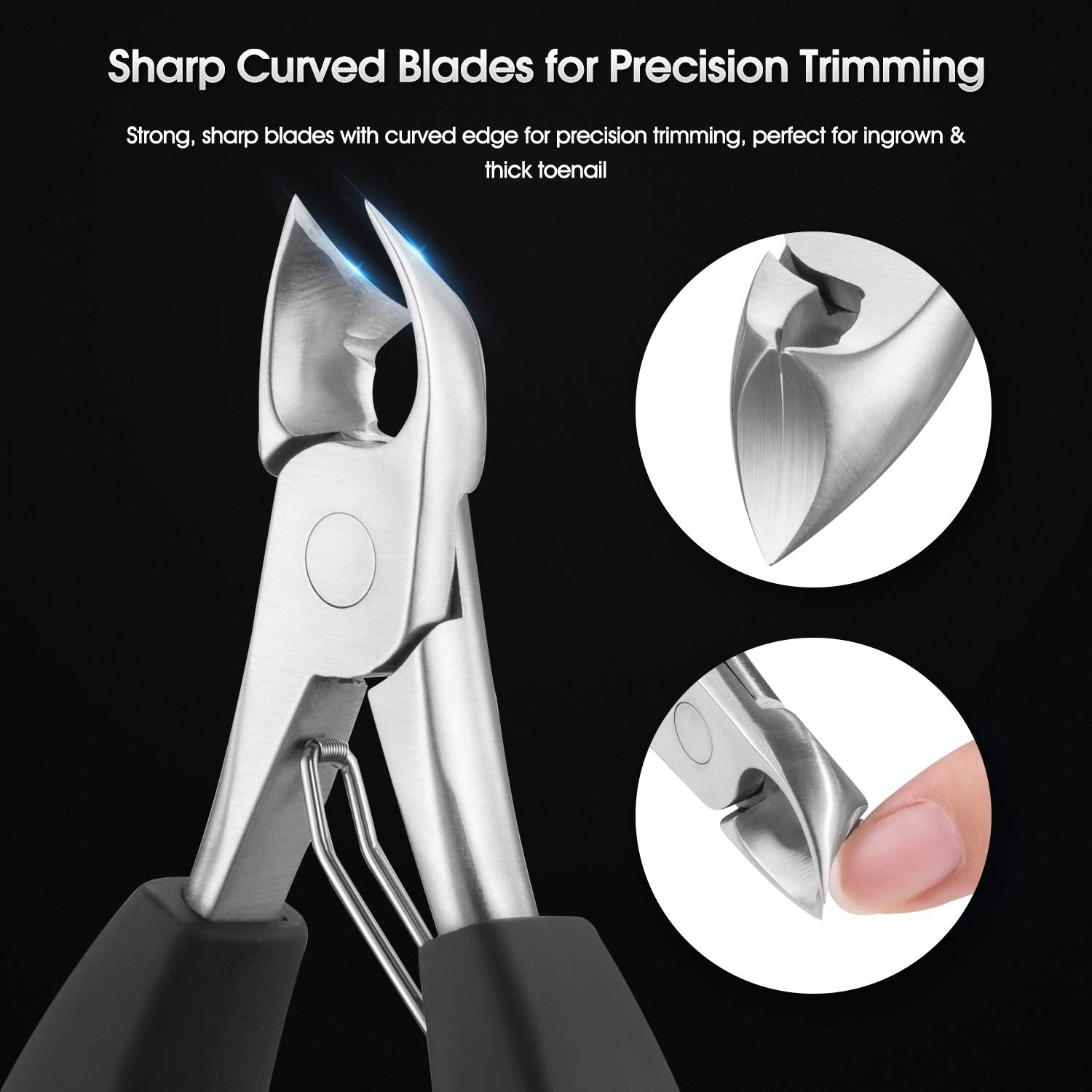 Podiatrist Toenail Clippers Ingrown or Thick Toe Nail Clippers for Men, Toenail Cutters Nipper Precision Diabetic Pedicure Tool Curved Edge, Opove X5 Silver Health & Beauty > Personal Care > Cosmetics > Cosmetic Tools > Nail Tools opove   