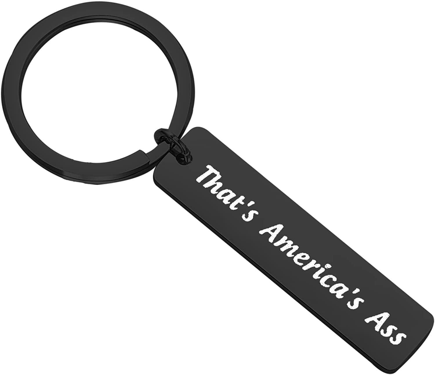 ENSIANTH Movie Inspire Gift That’S America’S Ass Keychain Captain Gift Fan Gift Apparel & Accessories > Jewelry > Necklaces ENSIANTH America’s Ass-black Key  